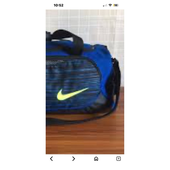 Nike Blue Black Stripe Small Duffel Bag Gym Sports Travel Carry On - Picture 2 of 5